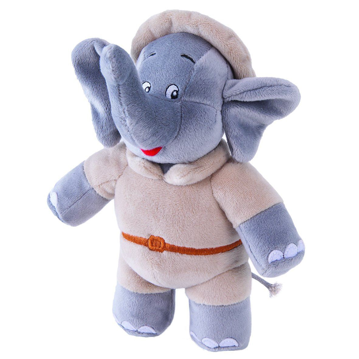 Jazwares Benjamin the Elephant On Safari plush toy in safari outfit