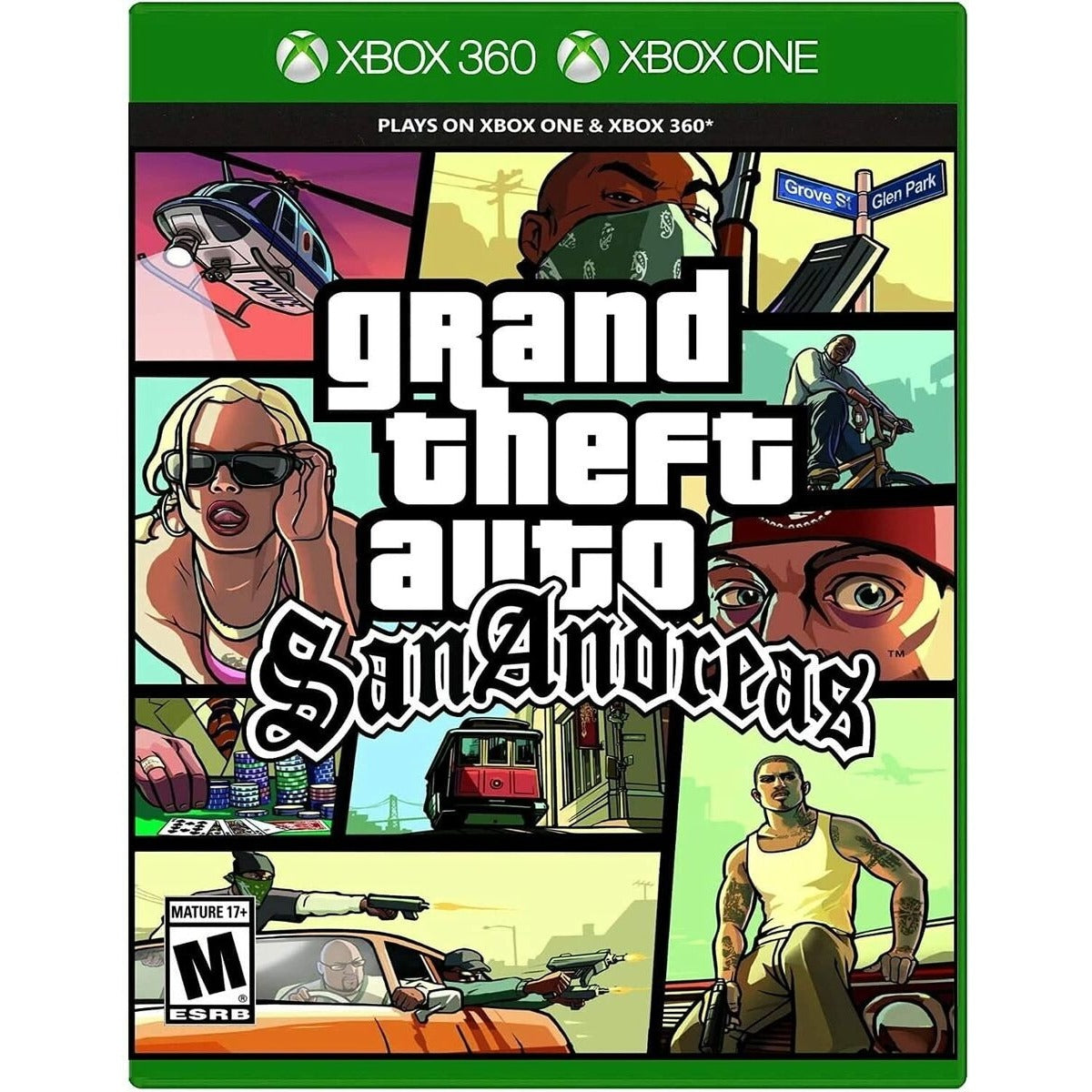 Grand Theft Auto: San Andreas Xbox 360 game box