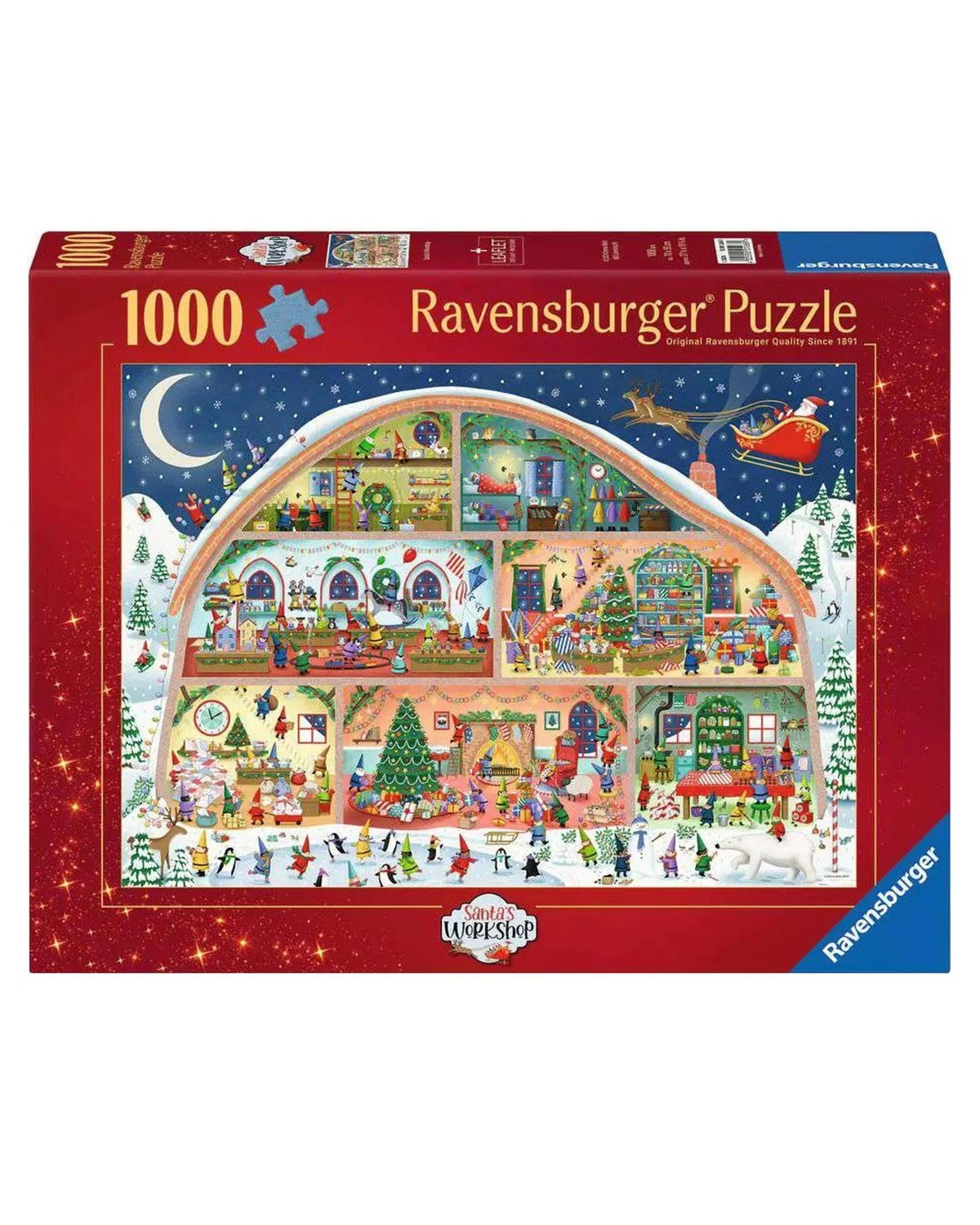 Ravensburger Santa's Workshop 1000-piece jigsaw puzzle box