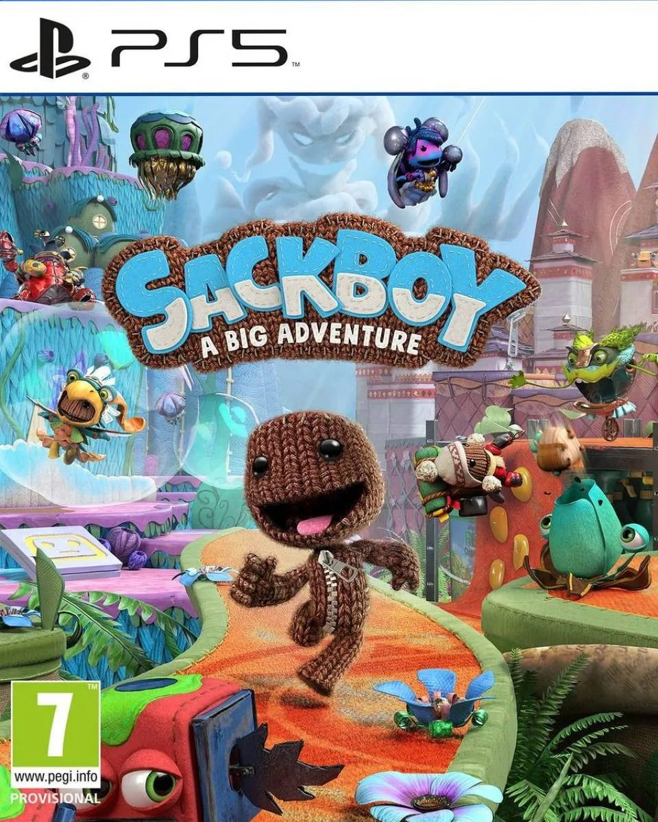 Sackboy: A Big Adventure PlayStation 5 box art – English/French/Portuguese/Arabic edition
