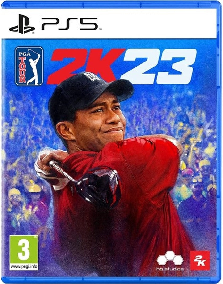 PGA Tour 2K23 PlayStation 5 box art featuring Tiger Woods