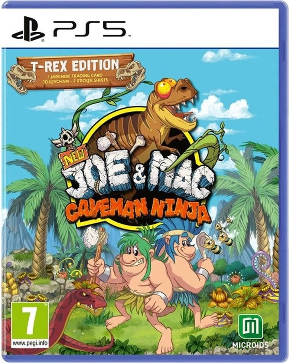 New Joe & Mac: Caveman Ninja T-Rex Edition PlayStation 5 box art