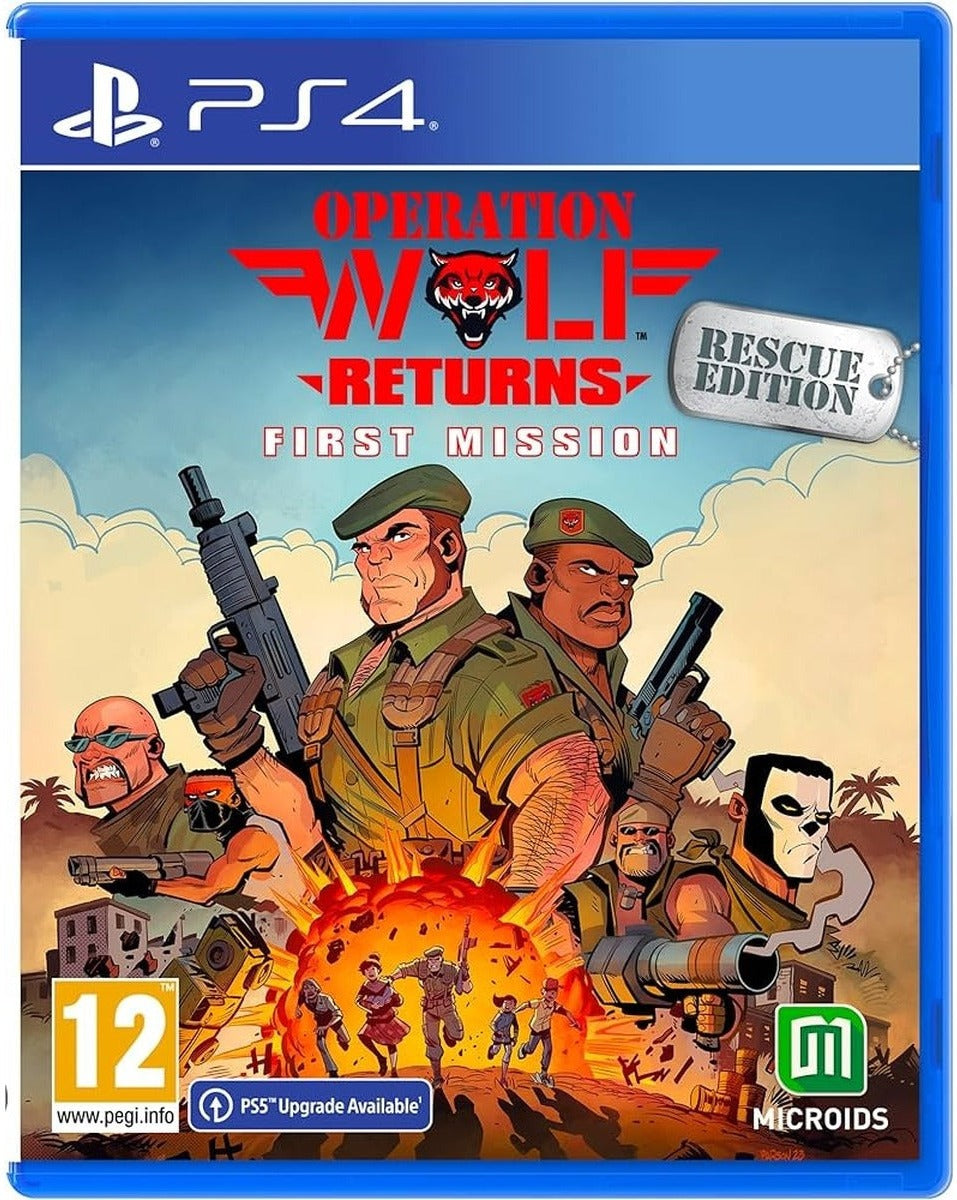 Operation Wolf Returns: First Mission Rescue Edition PlayStation 4 box art
