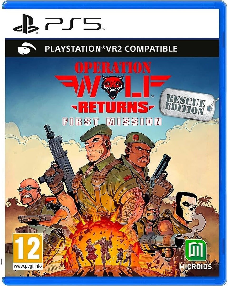 Operation Wolf Returns: First Mission Rescue Edition PlayStation 5 box art