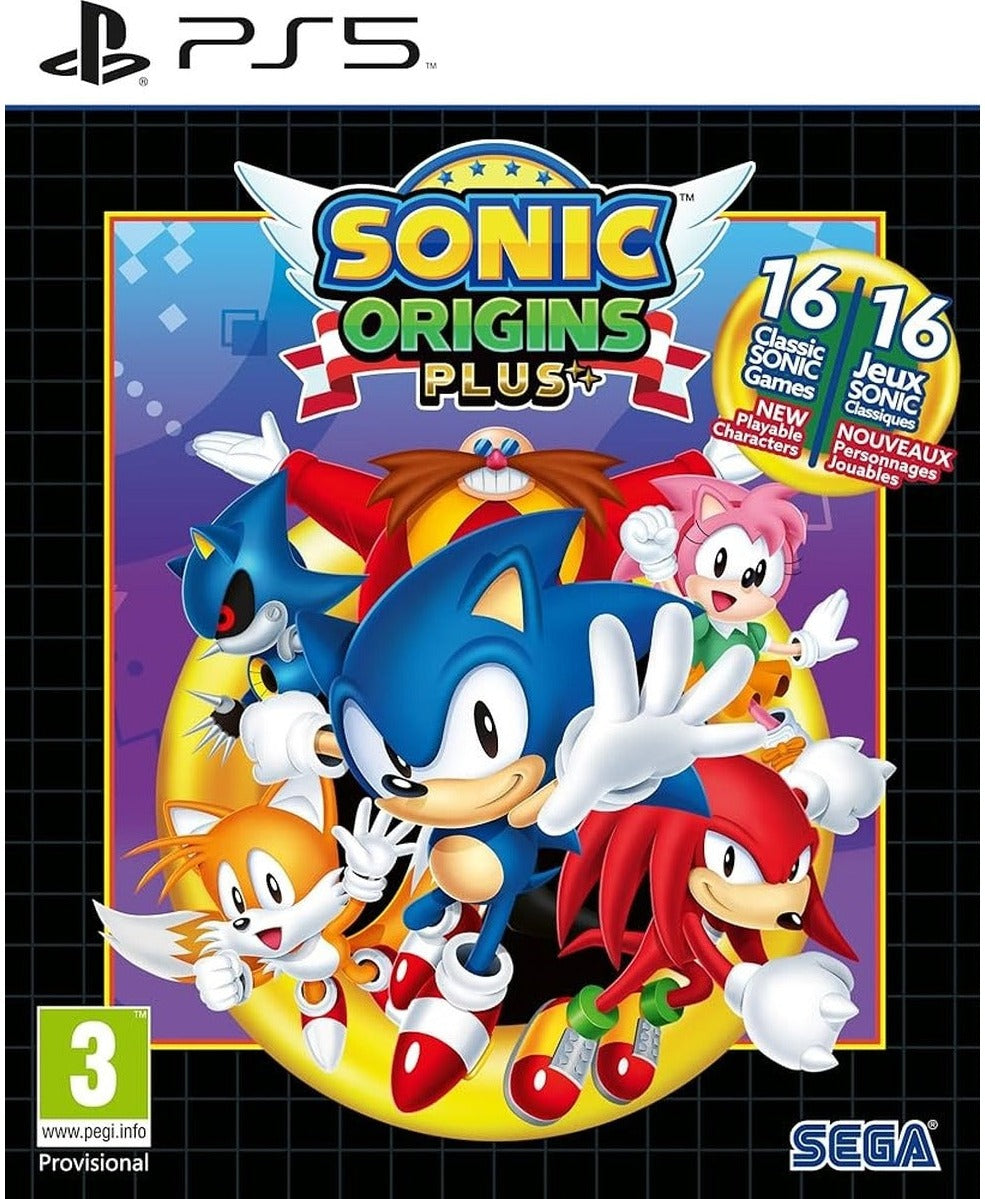 Sonic Origins Plus PlayStation 5 game box art — English/French edition