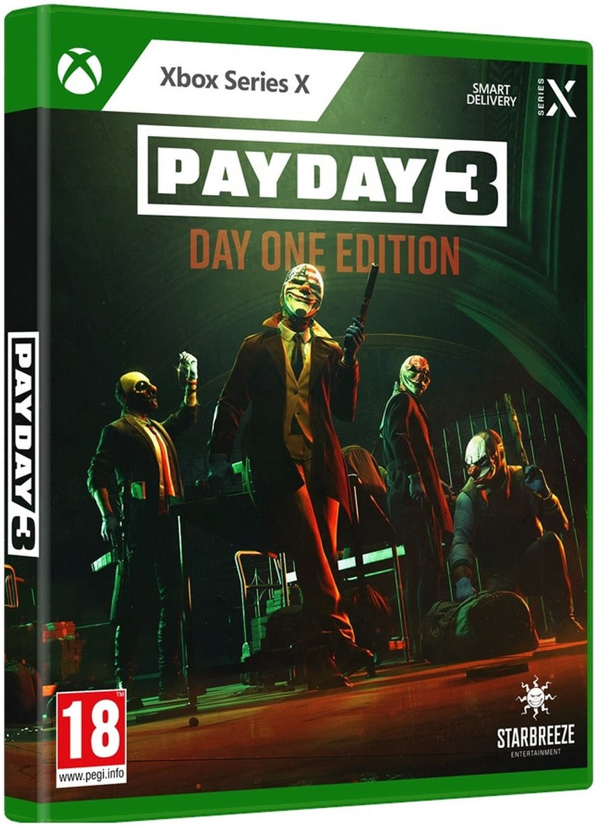 Payday 3 Day One Edition Xbox Series X box art