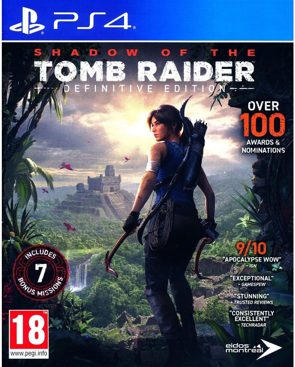 Shadow of the Tomb Raider Definitive Edition PS4 box art (English/French)