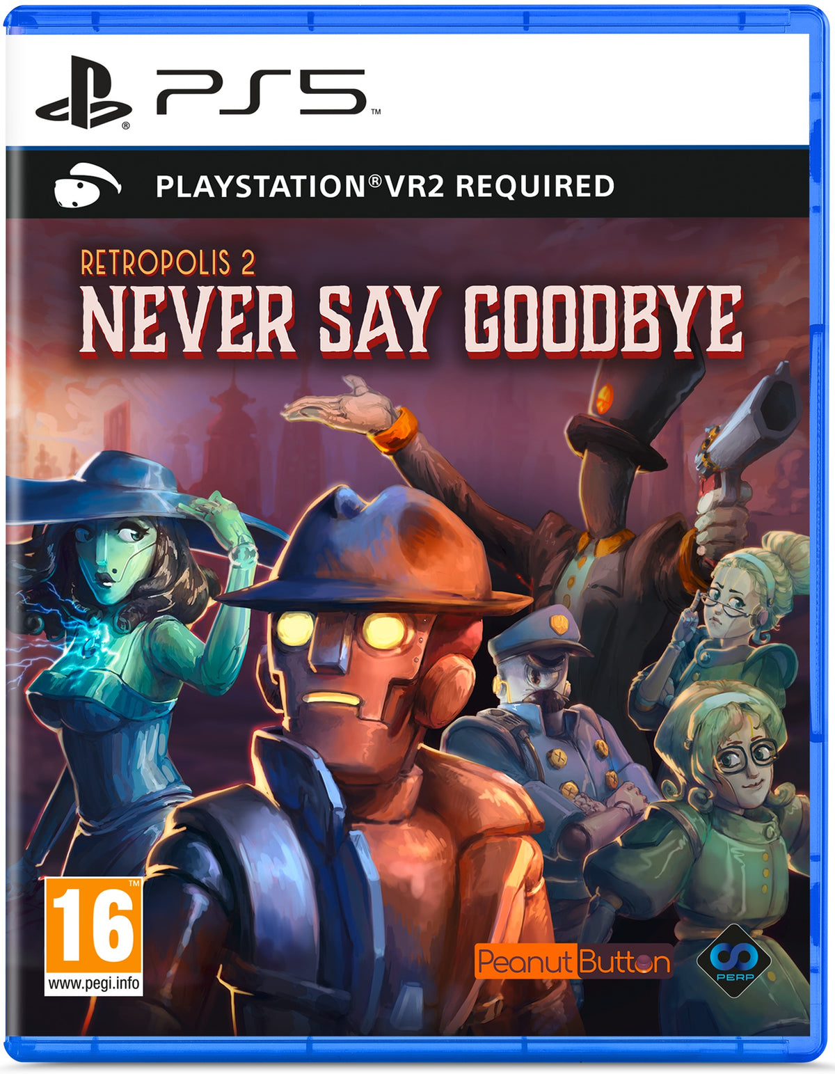 Retropolis 2: Never Say Goodbye PlayStation VR2 game box art for PS5