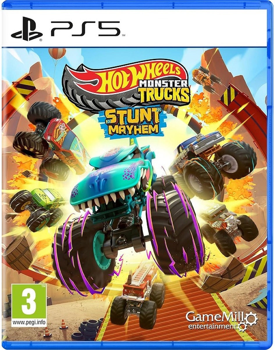 Hot Wheels Monster Trucks Stunt Mayhem PlayStation 5 game box art