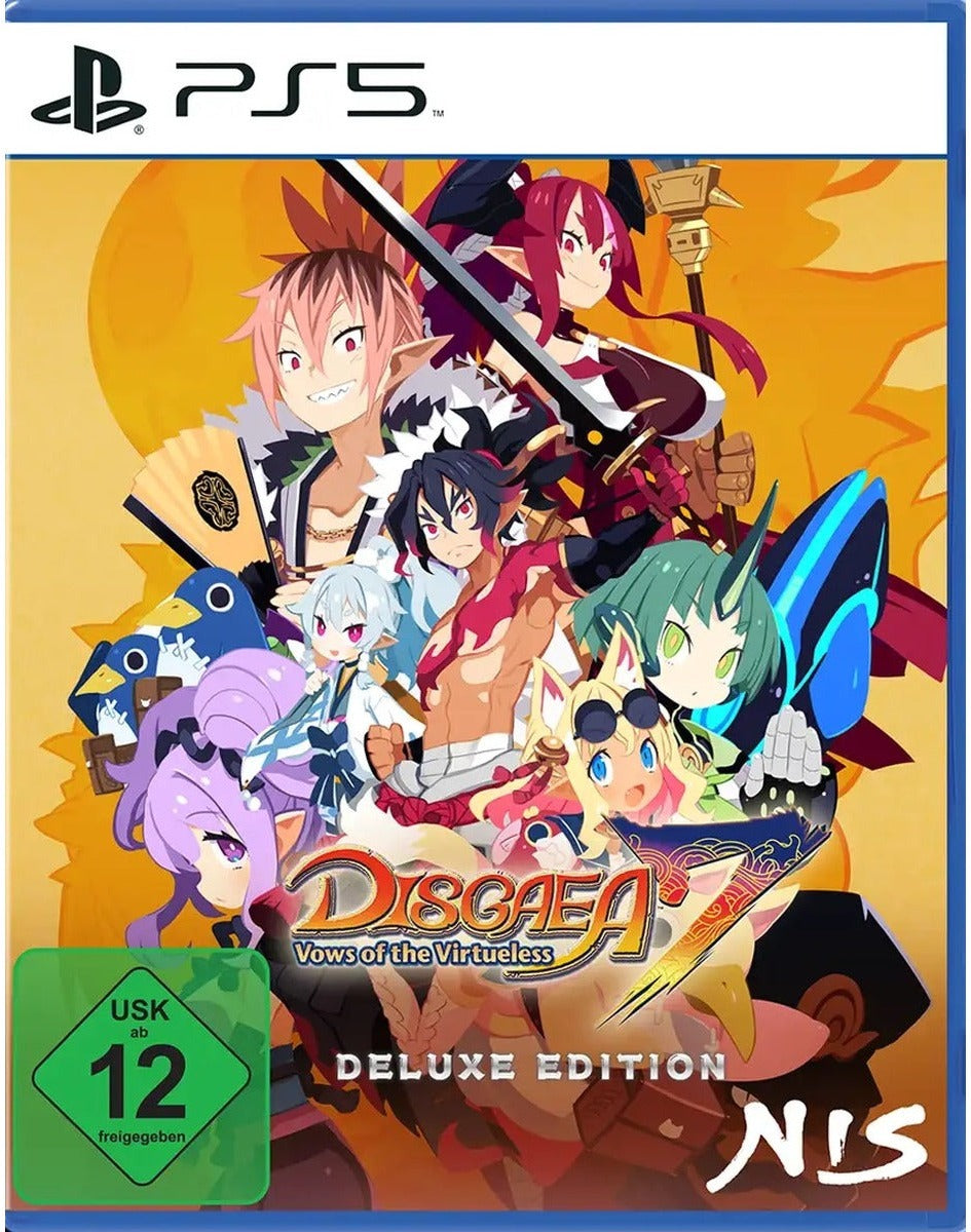 Disgaea 7: Vows of the Virtueless Deluxe Edition PS5 box art (German box)