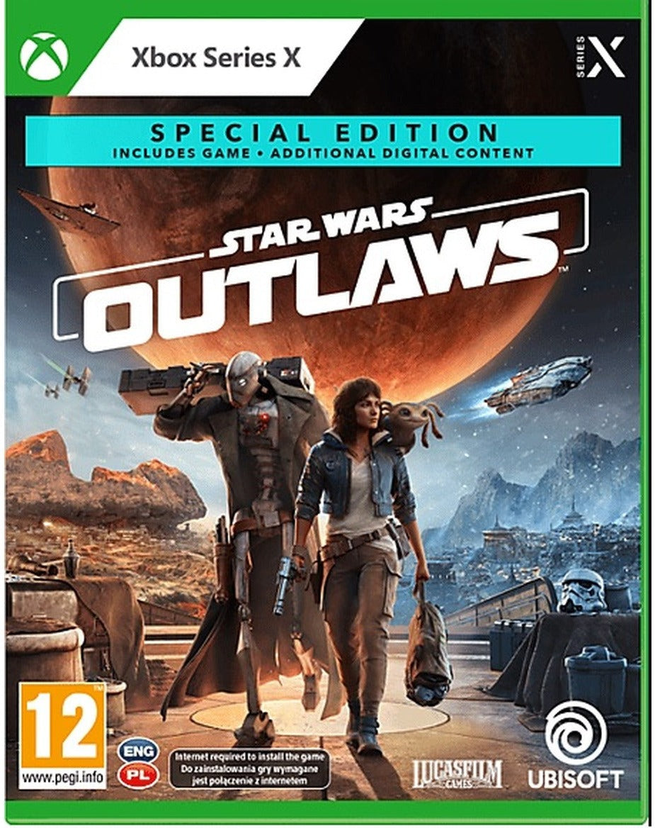 Star Wars Outlaws Special Day One Edition Xbox Series X box art (English/Polish)