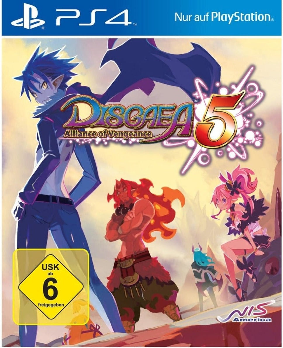 Disgaea 5: Alliance of Vengeance PS4 game box art (German edition)