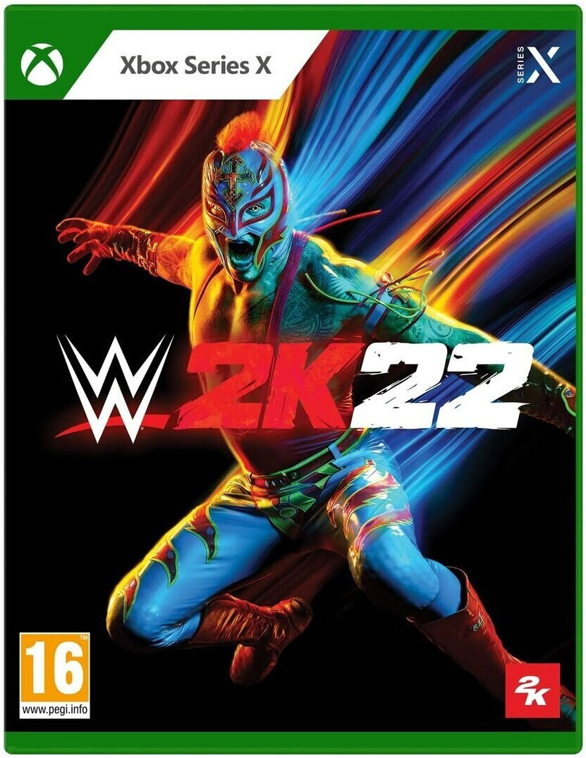 WWE 2K22 Xbox Series X game box – German edition, featuring Rey Mysterio cover art