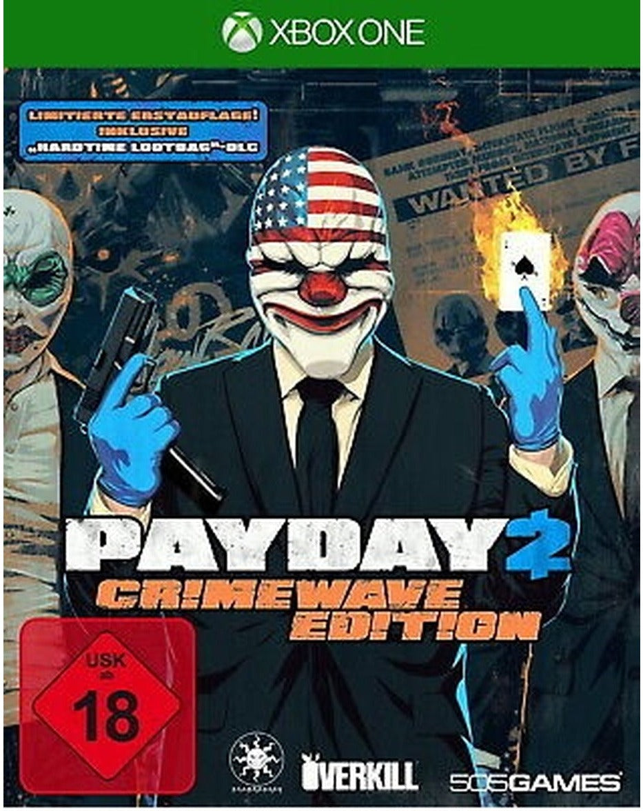 Payday 2: Crimewave Edition Xbox One game box art (German box)