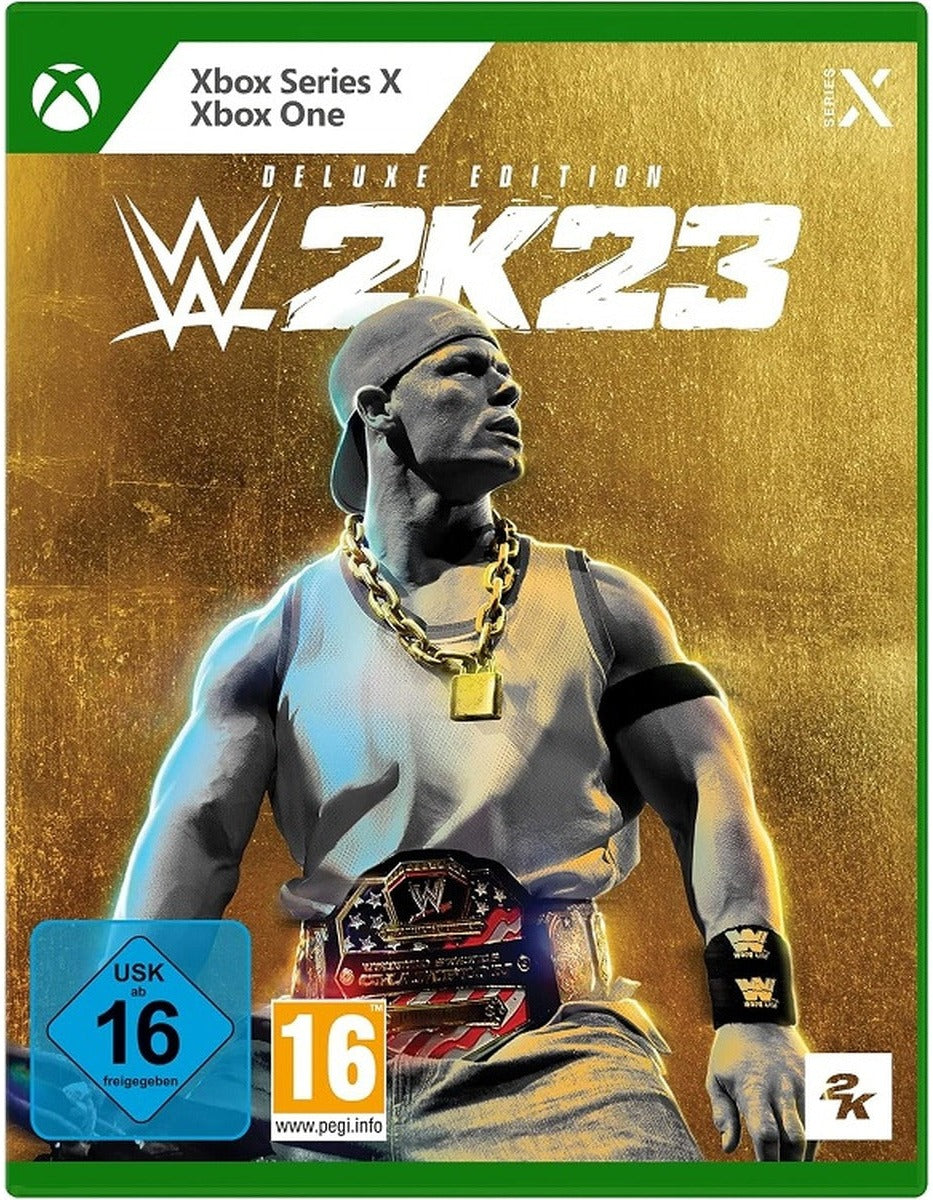 WWE 2K23 Deluxe Edition Xbox Series X box art – German USK edition