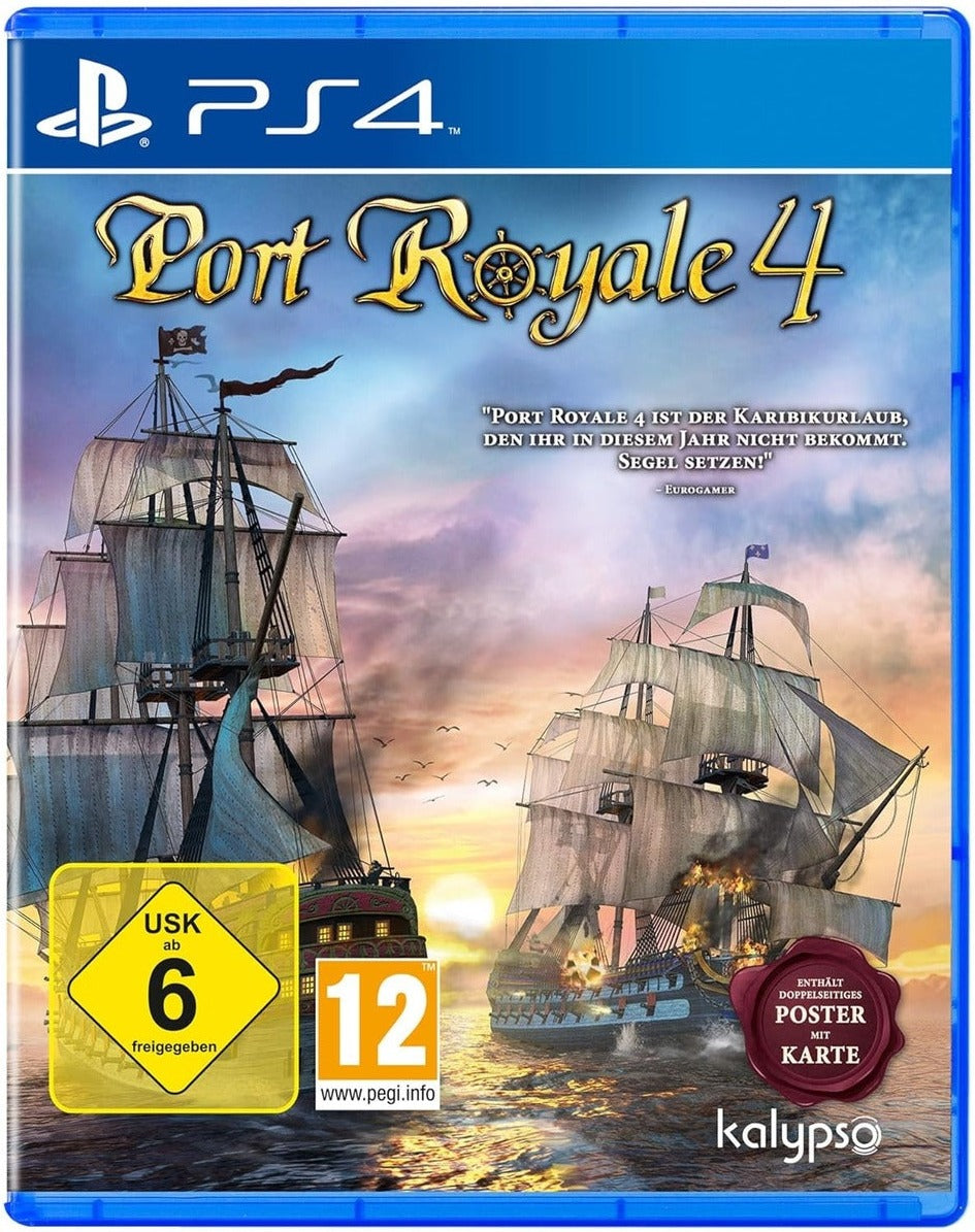 Port Royale 4 PS4 game box – German edition