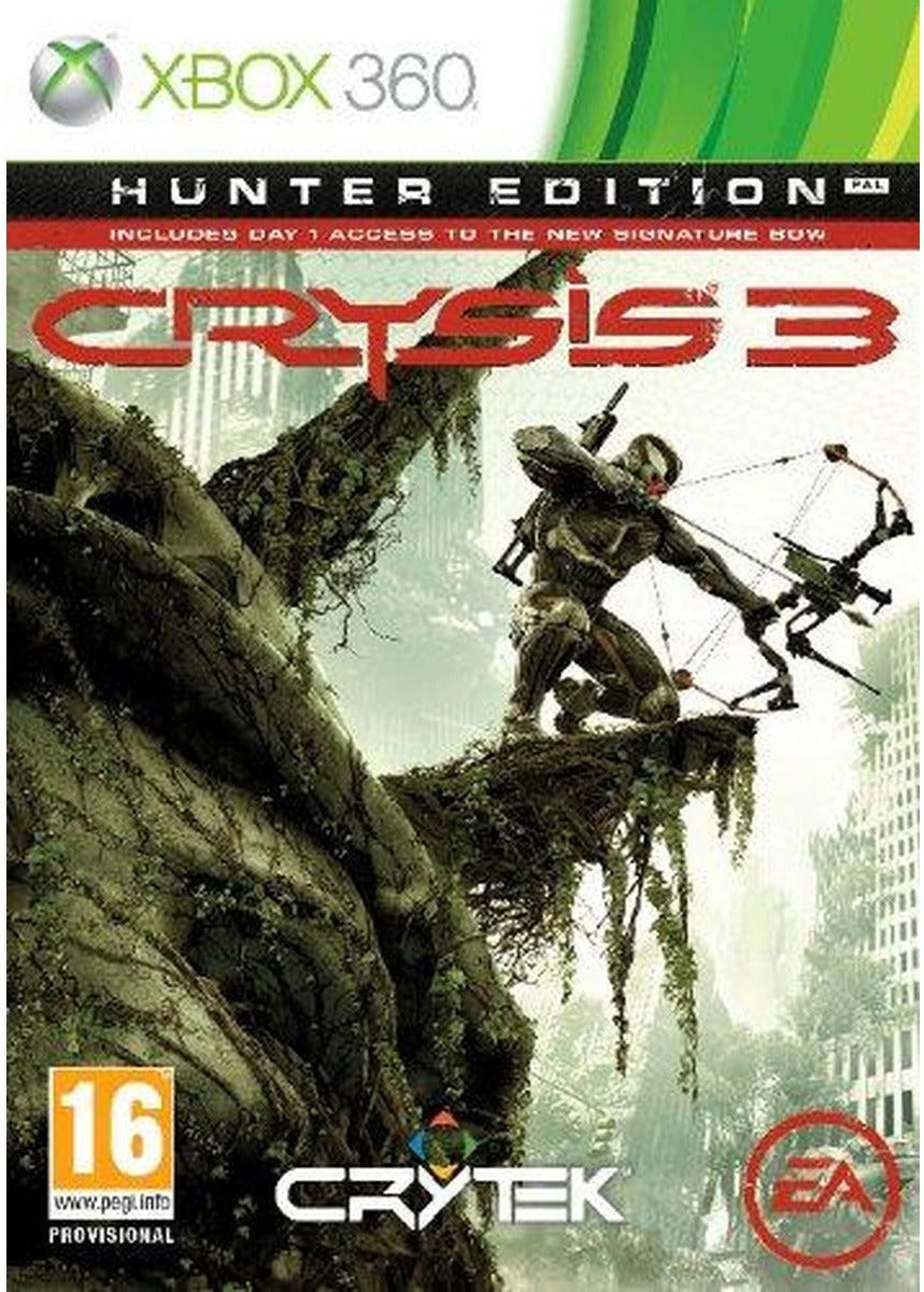 Crysis 3 Hunter Edition Xbox 360 game box – English/Arabic/Greek version