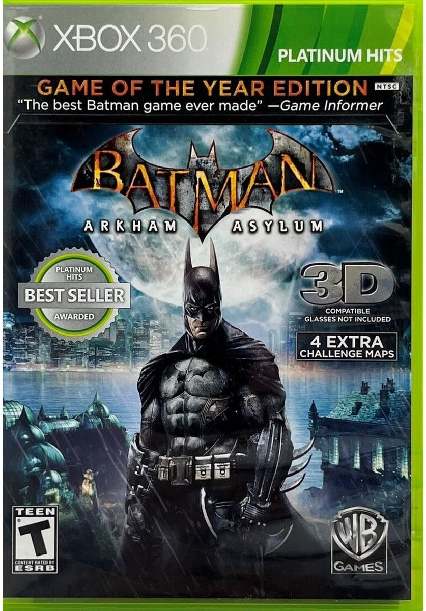Batman: Arkham Asylum Game of the Year Edition Xbox 360 game box