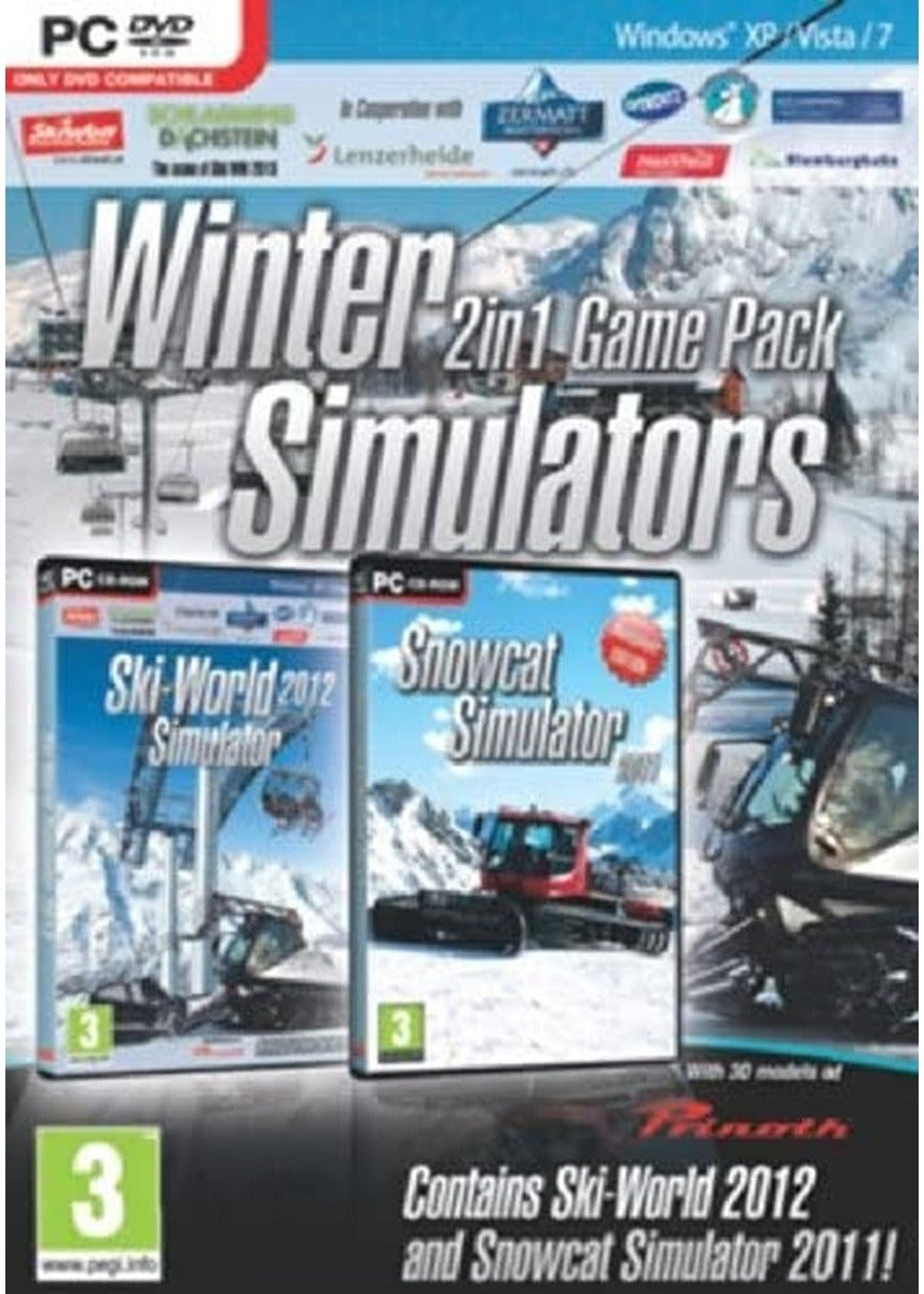 Winter Simulators 2 in 1 Game Pack PC box art – Ski World 2012 & Snowcat Simulator 2011