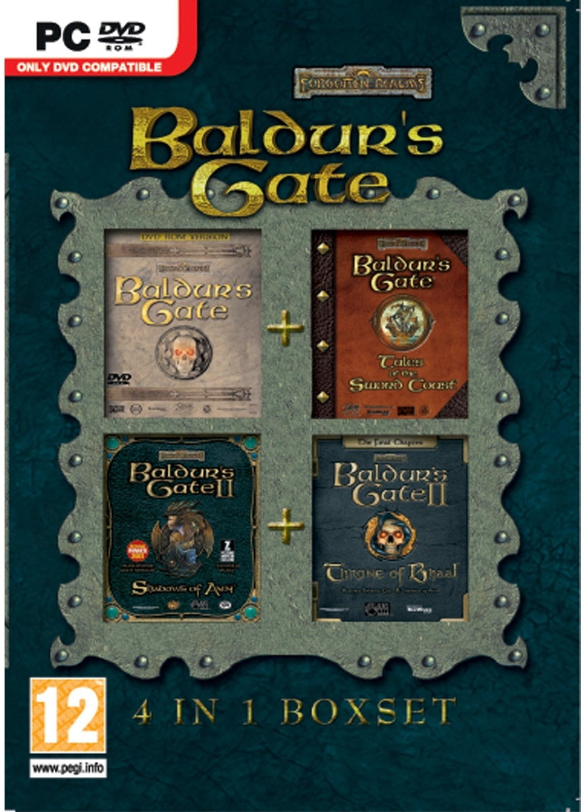Baldur's Gate 4 in 1 Boxset PC DVD compilation box art