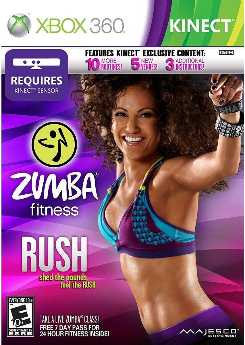 Zumba Fitness Rush Xbox 360 game box art