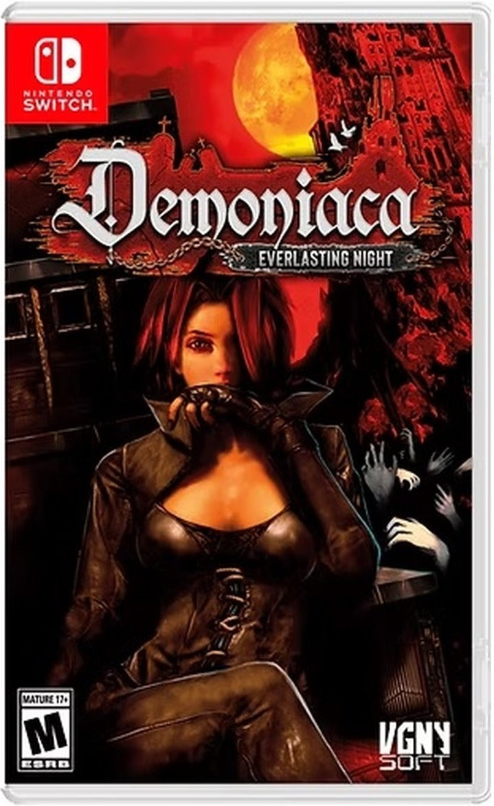 Demoniaca: Everlasting Night Nintendo Switch physical edition box art by Red Art Games