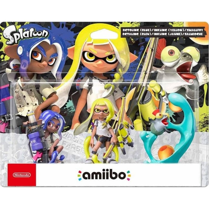 Nintendo amiibo Splatoon Collection 3-Pack doboz – Octoling kék, Inkling sárga, Smallfry figurák