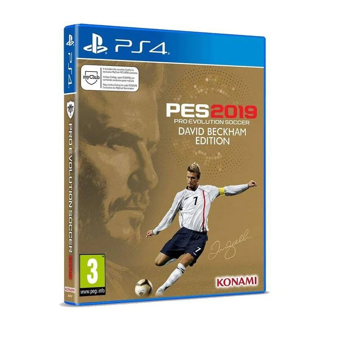Pro Evolution Soccer 2019 David Beckham Edition PlayStation 4 game box
