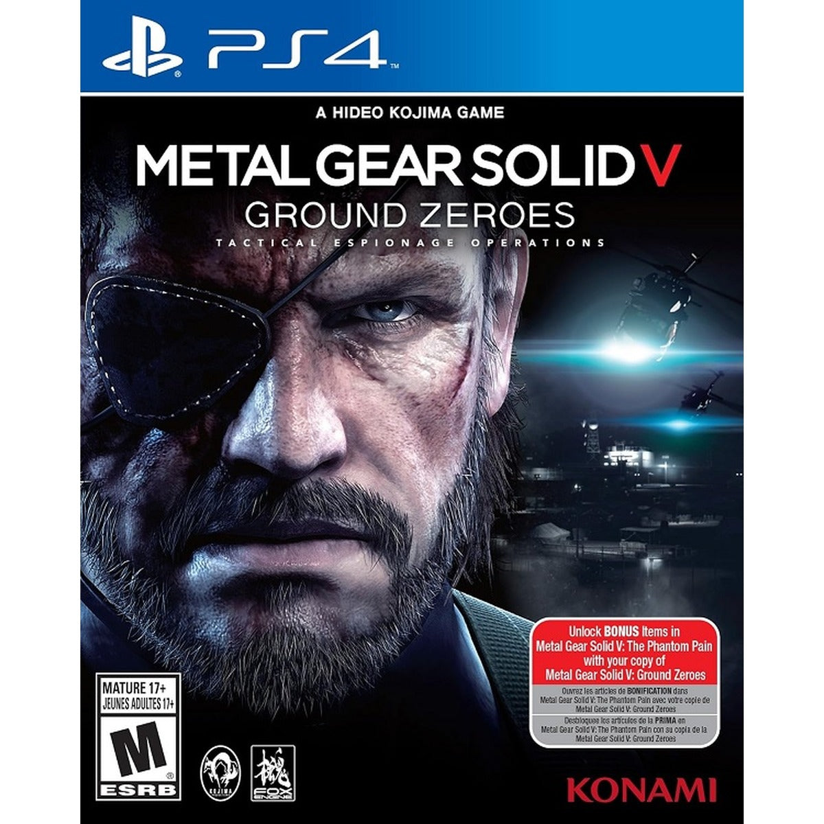 Metal Gear Solid V: Ground Zeroes PlayStation 4 game box art