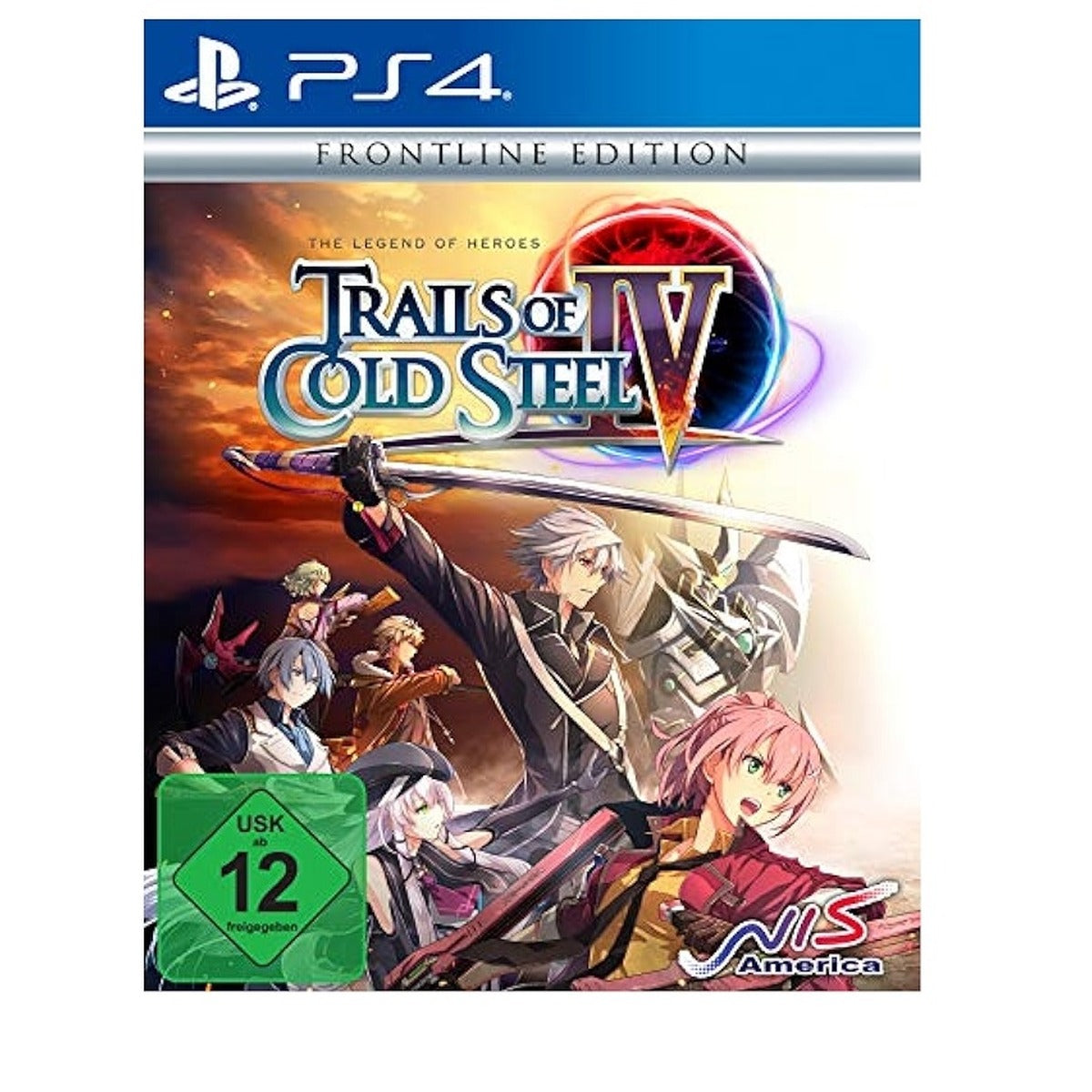 The Legend of Heroes Trails of Cold Steel IV Frontline Edition PS4 doboz (német borító)