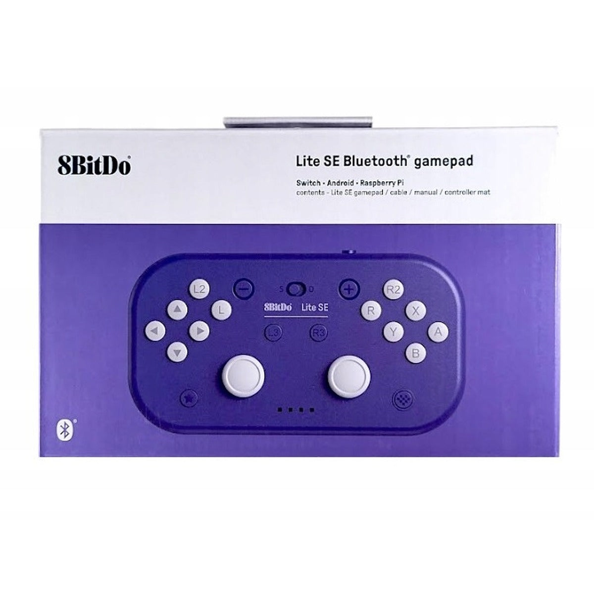 8Bitdo Lite SE Bluetooth Gamepad in Purple colour, front view