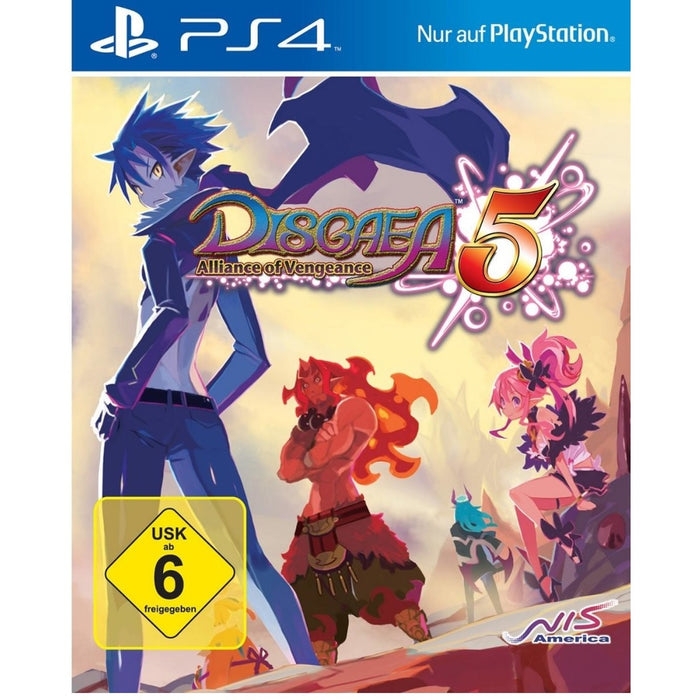 Disgaea 5: Alliance of Vengeance PS4 játék doboza (német borító)