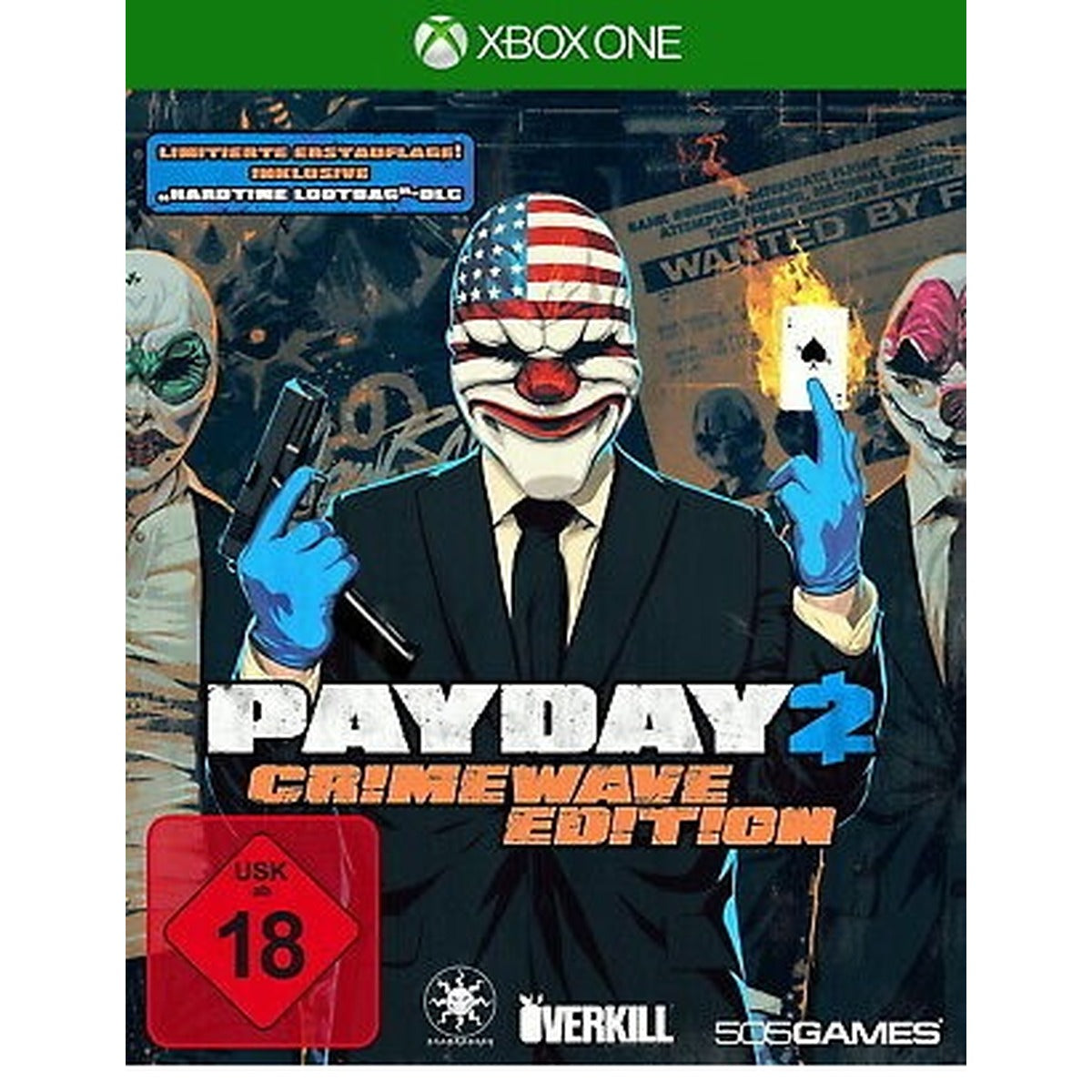 Payday 2: Crimewave Edition Xbox One játék doboza (német borító)