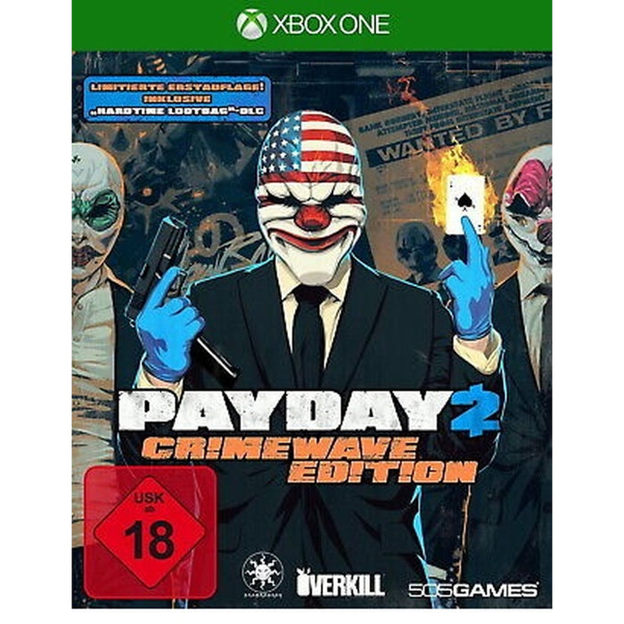 Payday 2: Crimewave Edition Xbox One game box art (German box)