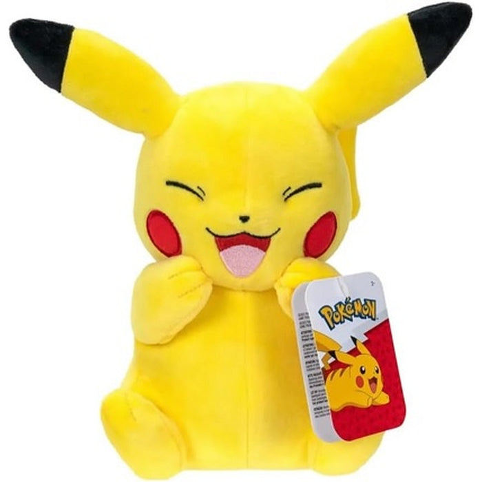 Jazwares Pokémon Nevető Pikachu 8 hüvelykes sárga plüssfigura