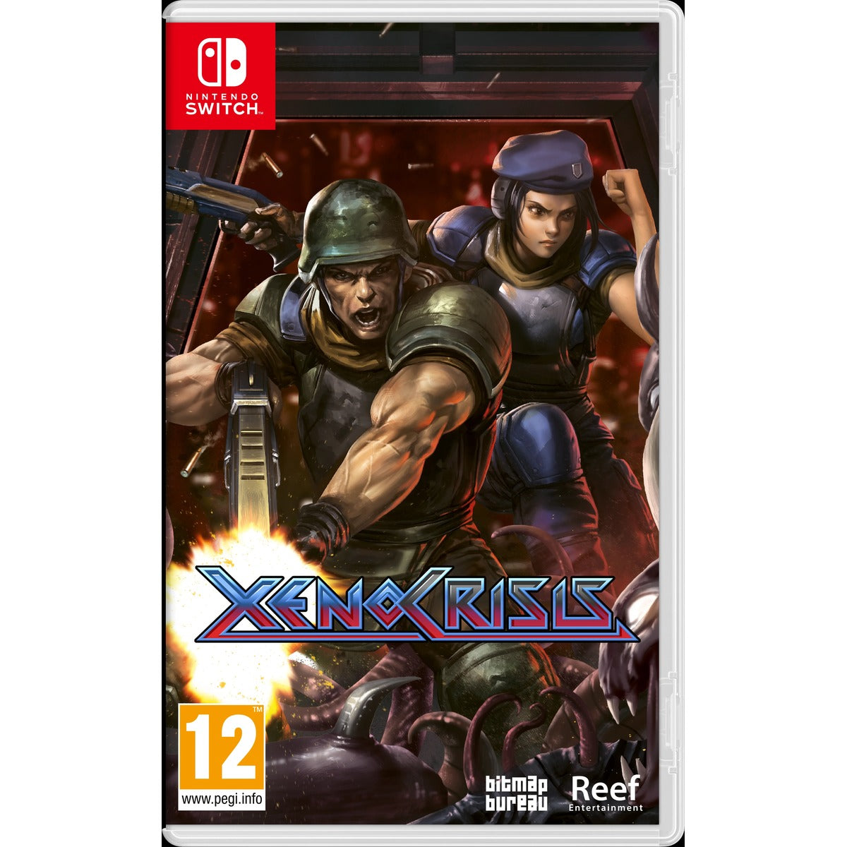 Xeno Crisis Nintendo Switch fizikai játék doboza – EFIGS kiadás