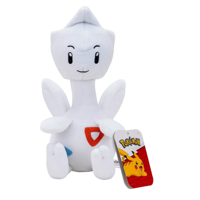 Jazwares Pokémon Togetic 8 hüvelykes plüss figura, fehér, piros-kék mintával