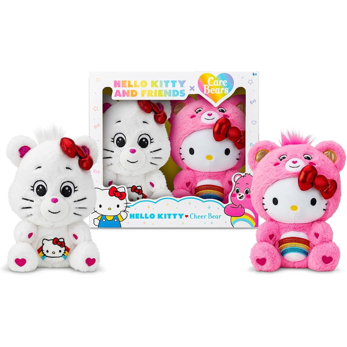 Care Bears x Hello Kitty 25cm plush 2-pack - Cheer as Hello Kitty and Hello Kitty as Cheer