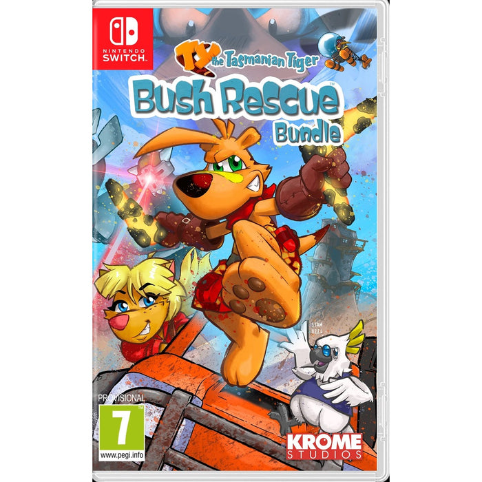 TY the Tasmanian Tiger HD: Bush Rescue Bundle Nintendo Switch box art (Spanish/French/Italian box)
