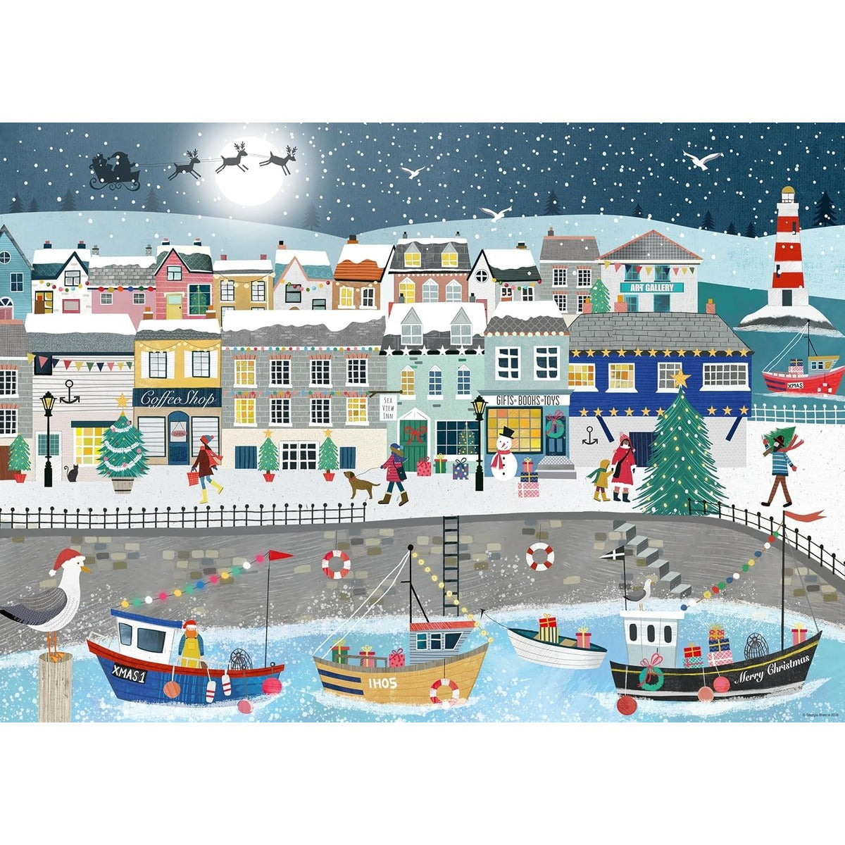 Ravensburger Christmas Coastal 1000-piece jigsaw puzzle box