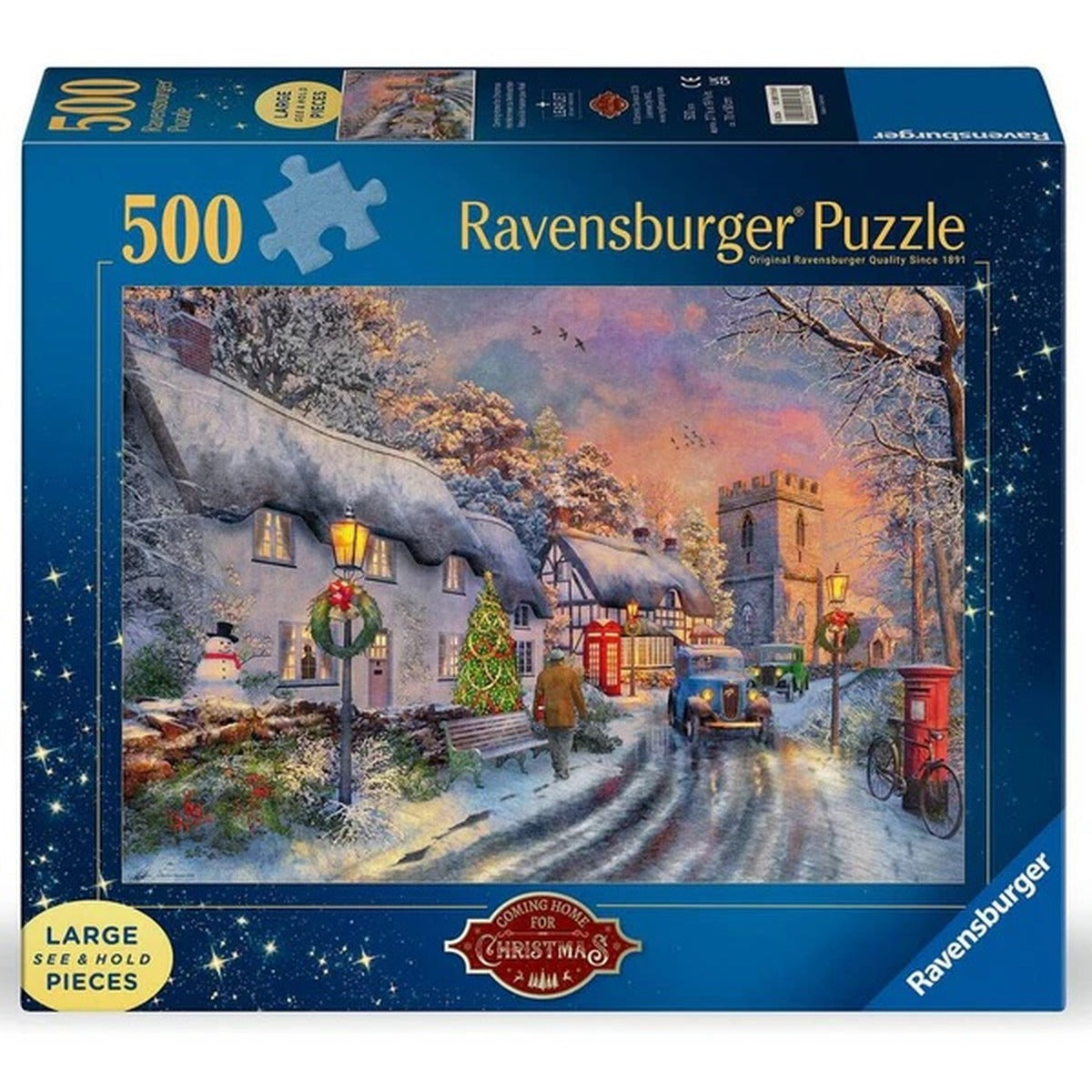Ravensburger Coming Home for Christmas 500-piece large format jigsaw puzzle box
