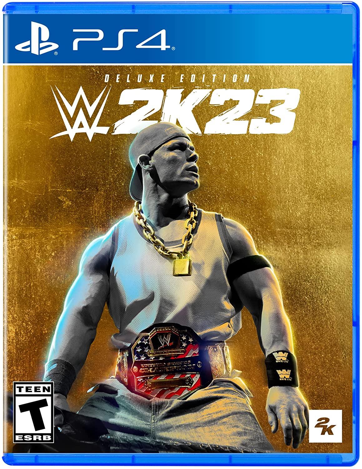 WWE 2K23 Deluxe Edition PlayStation 4 game box art
