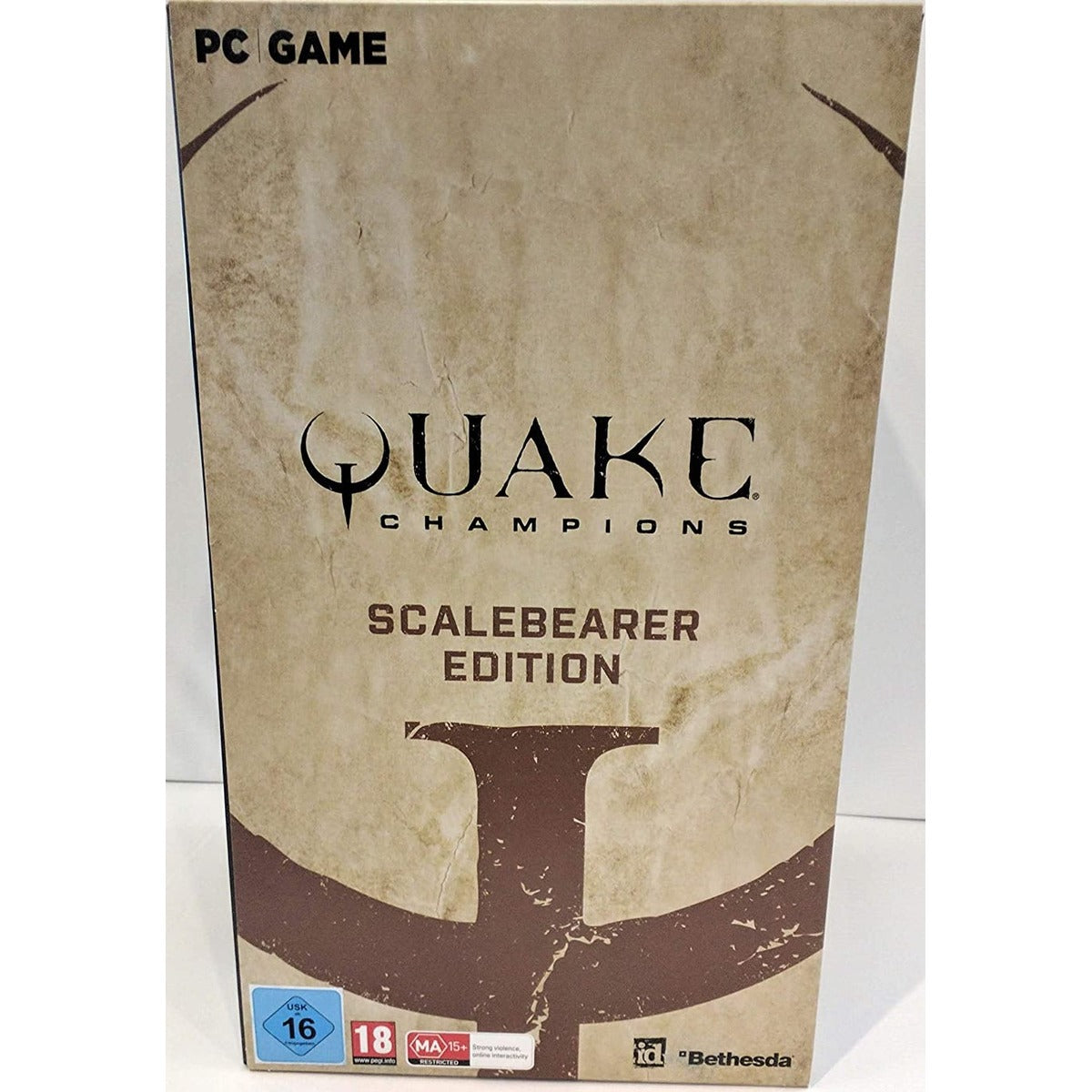 Quake Champions Scalebearer Edition PC box with 30 cm Scalebearer PVC statue