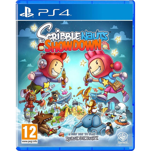 Scribblenauts Showdown PlayStation 4 dobozborító Maxwellel és Lilyvel