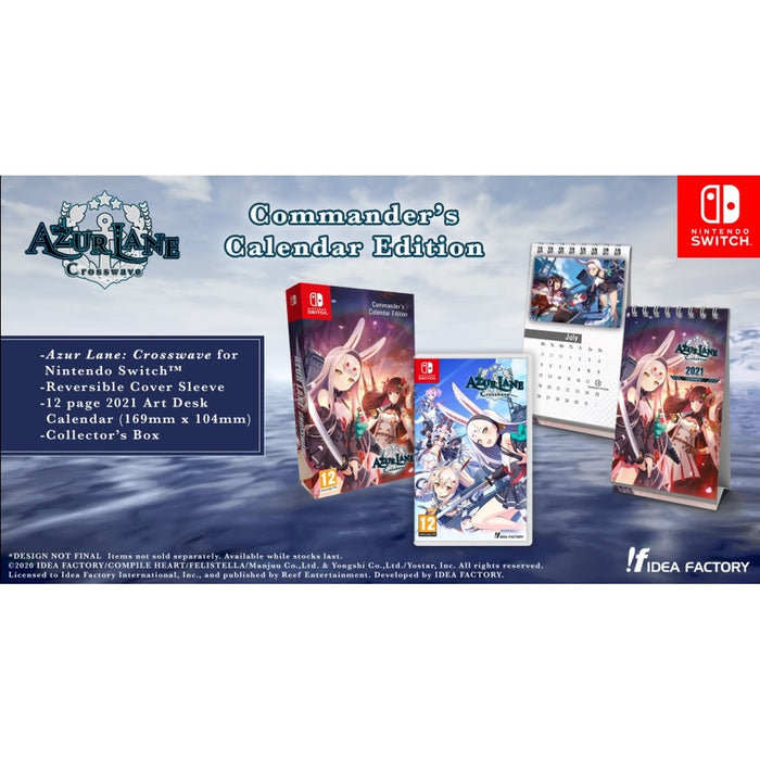 Azur Lane: Crosswave Commander's Calendar Edition Nintendo Switch collector's box