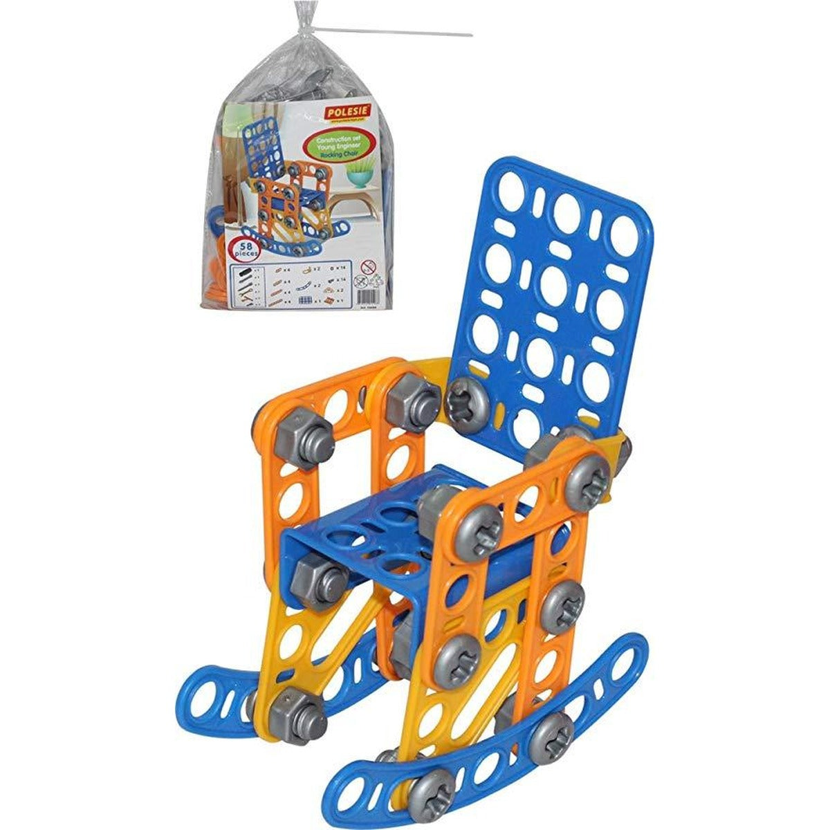 Polesie Young Engineer Rocking Chair 58 részes építőjáték szett doboza