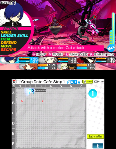 Persona Q: Shadow of the Labyrinth (Nintendo 3DS) – játékkép 3