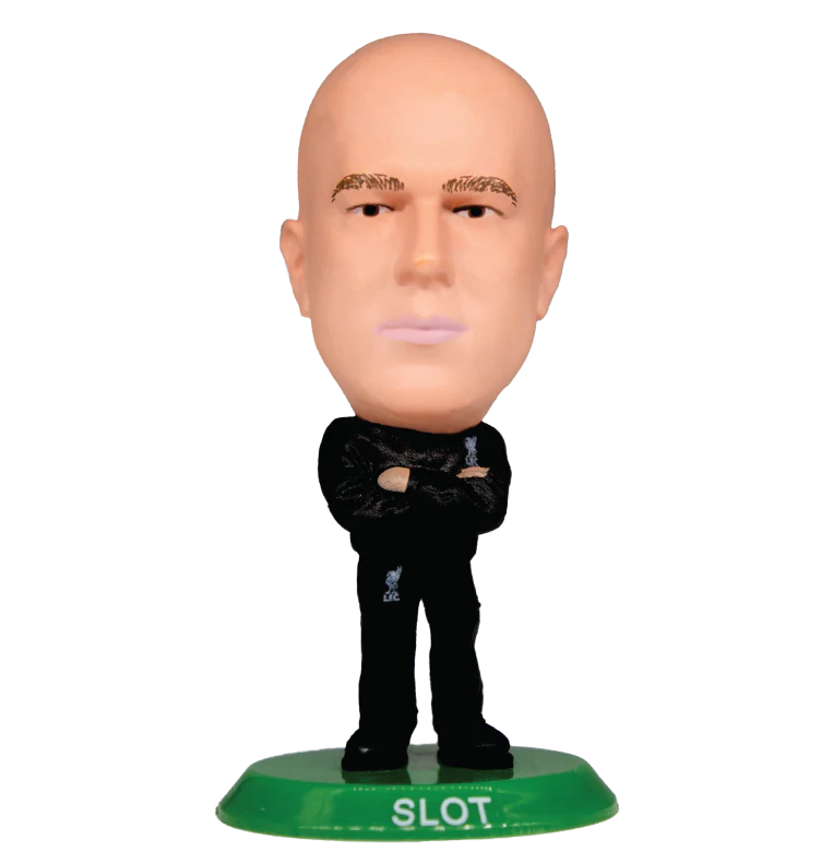 Soccerstarz Liverpool Arne Slot tréningruhás gyűjtői figura blisztercsomagolásban