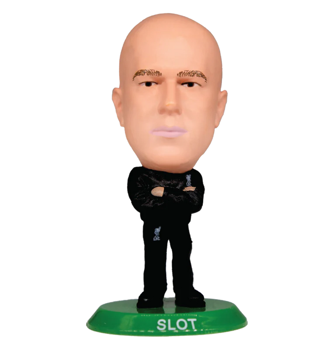 Soccerstarz Liverpool Arne Slot tréningruhás gyűjtői figura blisztercsomagolásban