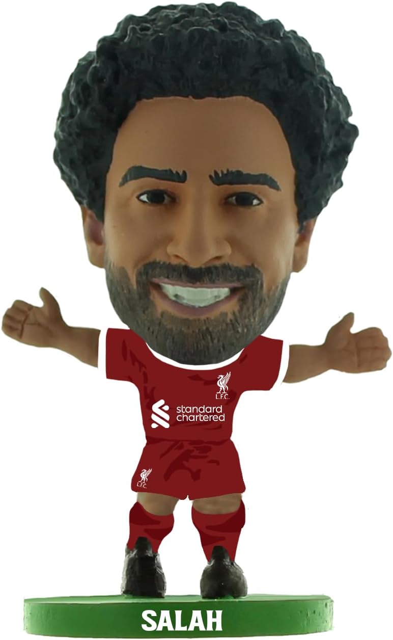 Soccerstarz Liverpool Mohamed Salah Home Kit 2026-os verzió gyűjtői figura zöld talpazaton